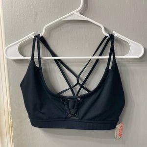 FP Movement Black Strappy Sports Bra NWT